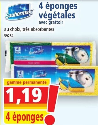 Norma Saubermax 4 éponges Végétales offre
