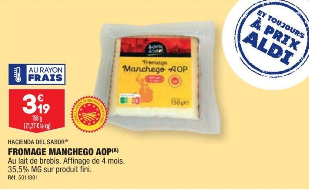 Promo Fromage Manchego AOP chez ALDI