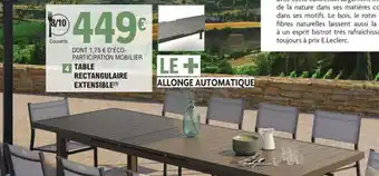 E.Leclerc Brico Table Rectangulaire Extensible offre