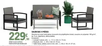 E.Leclerc Brico Salon Bas 4 Piéces offre