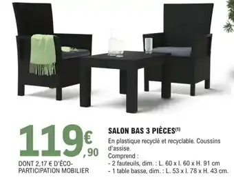 E.Leclerc Brico Salon Bas 3 Piéces offre