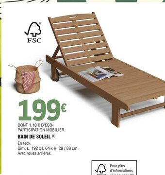 E.Leclerc Brico Bain De Soleil offre