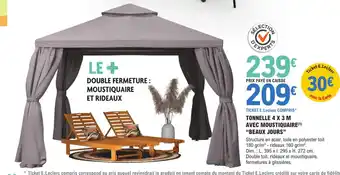 E.Leclerc Brico Tonnelle 4 X 3 M Avec Moustiquaire "Beaux Jours" offre