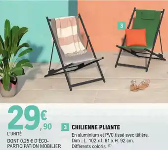 E.Leclerc Brico Chilienne Pliante offre