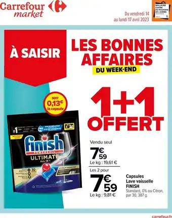 Carrefour Market Capsules lave vaisselle finish offre