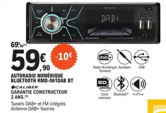 E.Leclerc L'Auto Autoradio numerique bluetooth RMD-061DAB BT offre