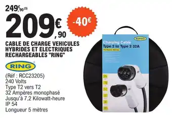 E.Leclerc L'Auto Cable de charge vehicules hybrides et electrique rechargeables ring offre