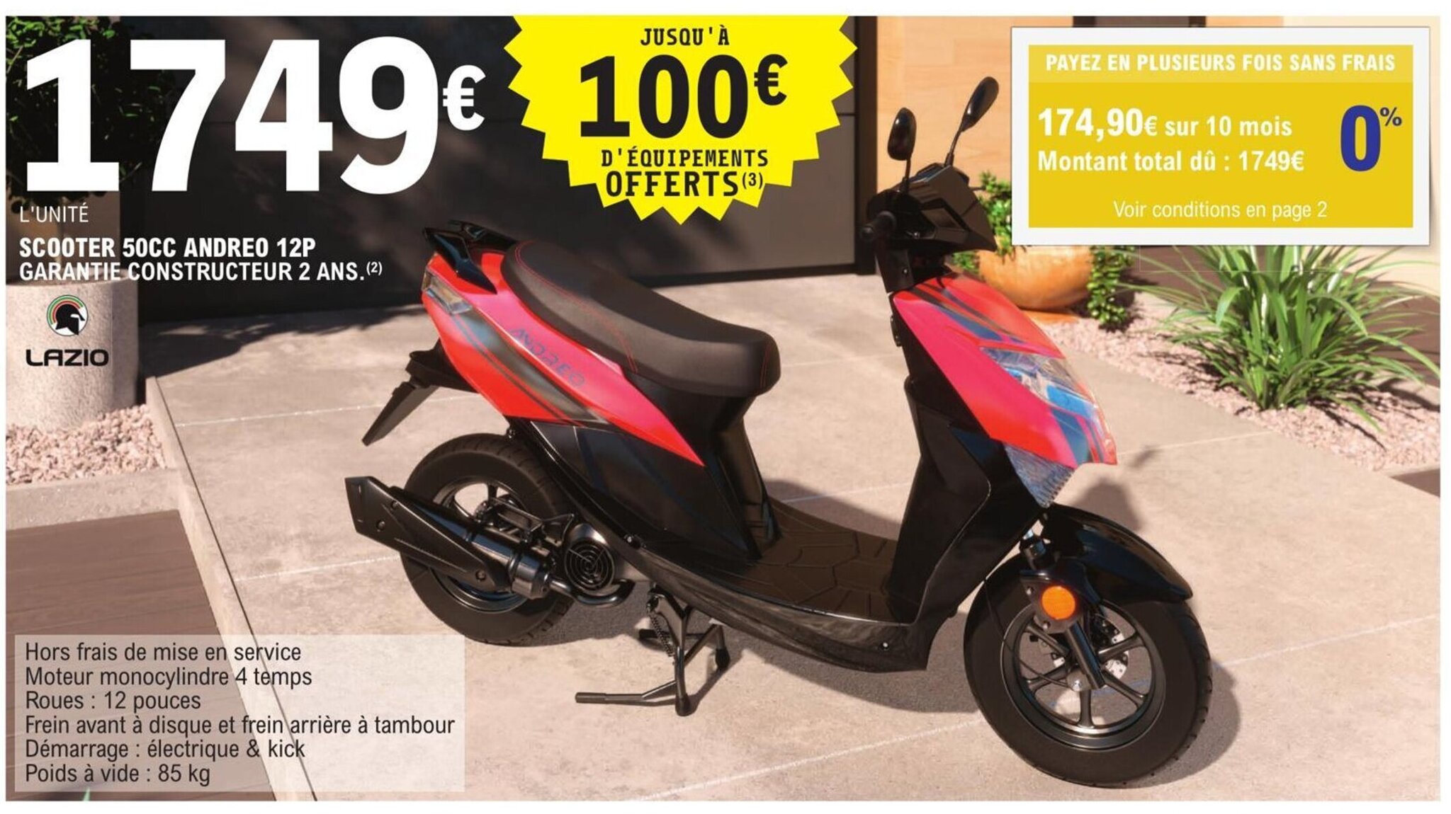 Promo Scooter 50cc Andreo 12P chez E.Leclerc L'Auto