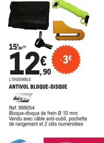 Antivol bloque disque