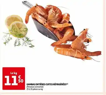 Auchan Gambas entières cuites réfrigérées offre