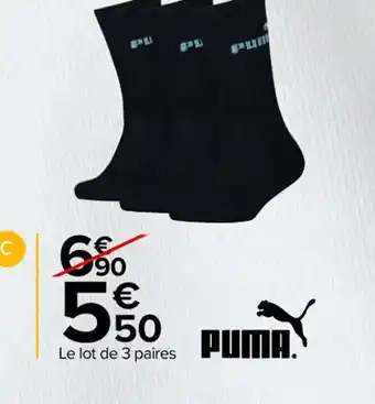 Carrefour Market Puma Mi- chaussettes garçon offre