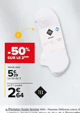 Carrefour Market Socquettes cortes femme offre