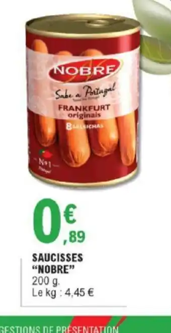 E.Leclerc Saucisses Nobre offre