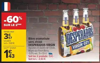 Carrefour Desperados virgin bière aromatisée sans alcool offre