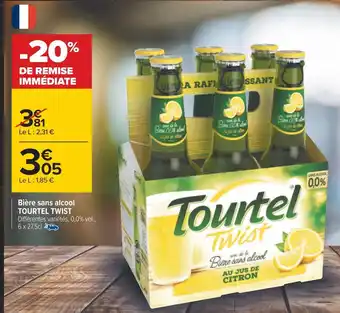 Carrefour Tourtel twist bière sans alcool offre