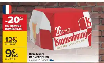 Carrefour Kronenbourg bière blonde offre