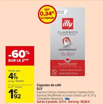 Carrefour Market Illy capsules de café offre