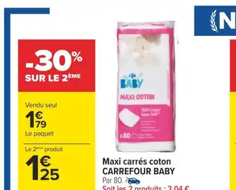 Carrefour Carrefour baby maxi carrés coton offre