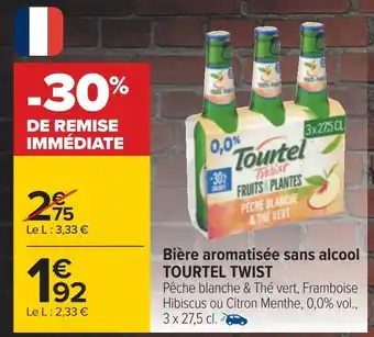 Carrefour Tourtel twist bière aromatisée sans alcool offre
