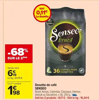 Carrefour Market Senseo dosette de café offre