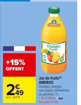 Carrefour Market Andros jus de fruits offre