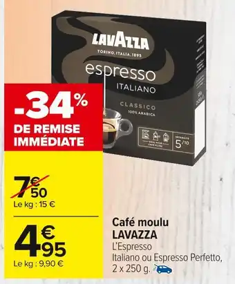 Carrefour Market Lavazza café moulu offre