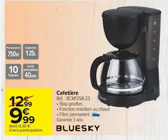 Carrefour Market Bluesky cafetière offre