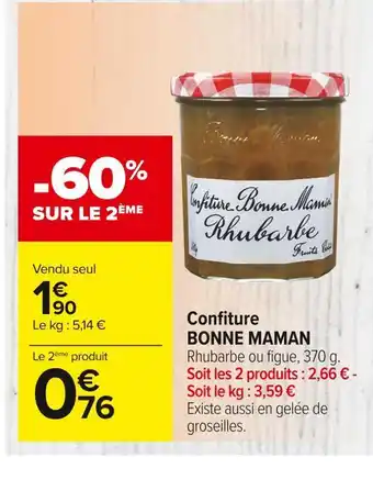 Carrefour Market Bonne maman confiture offre