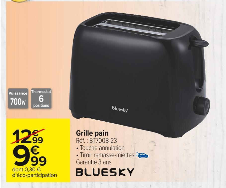 Promo Bluesky grille pain chez Carrefour Market