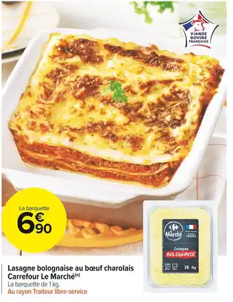 Carrefour Market Carrefour le marché lasagne bolognaise au bœuf charolais offre