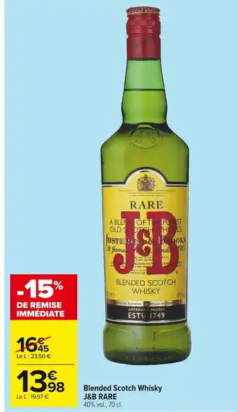 Carrefour Market J&b rare blended scotch whisky offre
