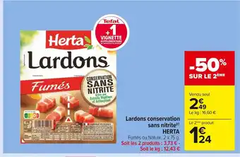 Carrefour Market Herta lardons conservation sans nitrite offre