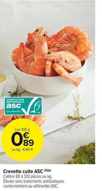 Carrefour Market Crevette cuite asc offre
