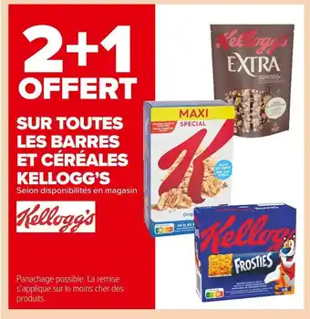 Carrefour Market Kellogg’s 2+1 offert sur toutes les barres et céréales kellogg’s offre