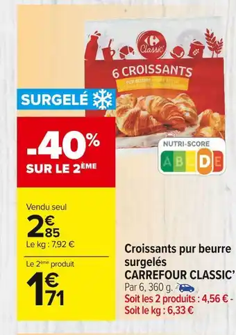Carrefour Market Carrefour classic croissants pur beurre surgelés offre