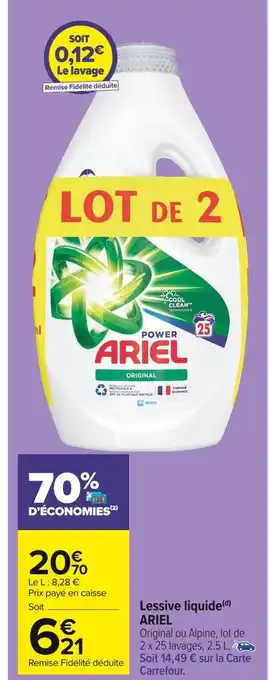 Carrefour Market Ariel lessive liquide(d) offre