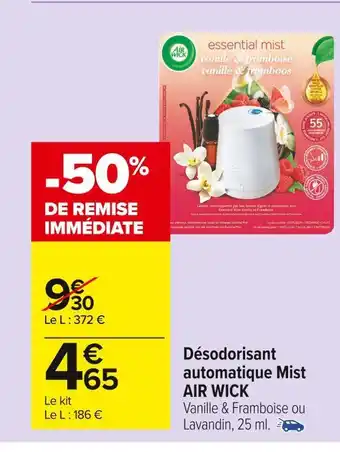 Carrefour Market Air wick désodorisant automatique mist offre