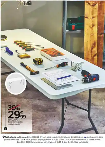 Carrefour Market Table pliante multi-usage offre