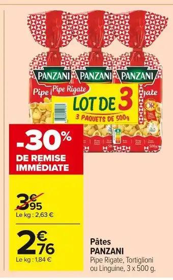 Carrefour Market Panzani pâtes offre