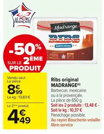 Madrange ribs original