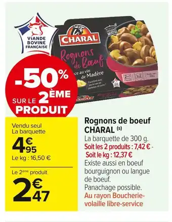 Carrefour Market Charal rognons de boeuf offre