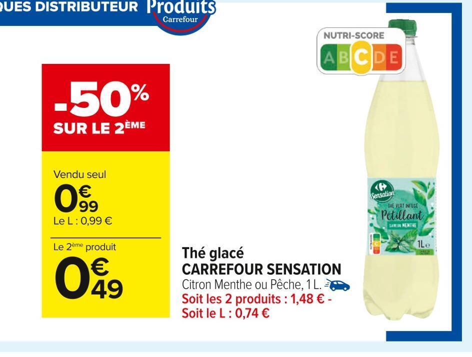 Promo Carrefour sensation thé glacé chez Carrefour Market