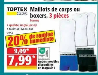 Maillot de corps ou boxers 3 pieces