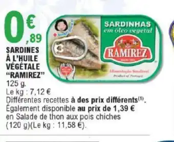 E.Leclerc Sardines à l'Huile Végétale Ramirez offre