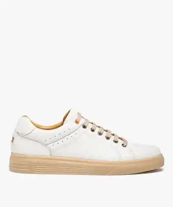 Gémo Baskets homme dessus cuir uni et lacets contrastés – tanéo offre