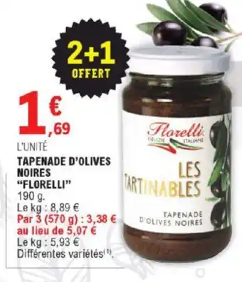 E.Leclerc Tapenade d'Olives Noires Florelli offre