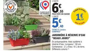 E.Leclerc Brico Jardinière à Réserve D'Eau Beaux Jours offre