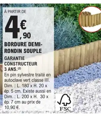 E.Leclerc Brico Bordure Demi-Rondin Souple offre