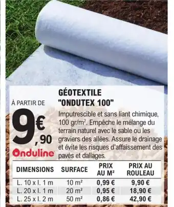 E.Leclerc Brico Géotextile Ondutex 100 offre