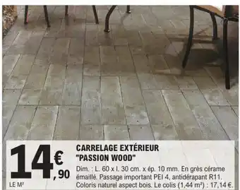 E.Leclerc Brico Carrelage Extérieur Passion Wood offre